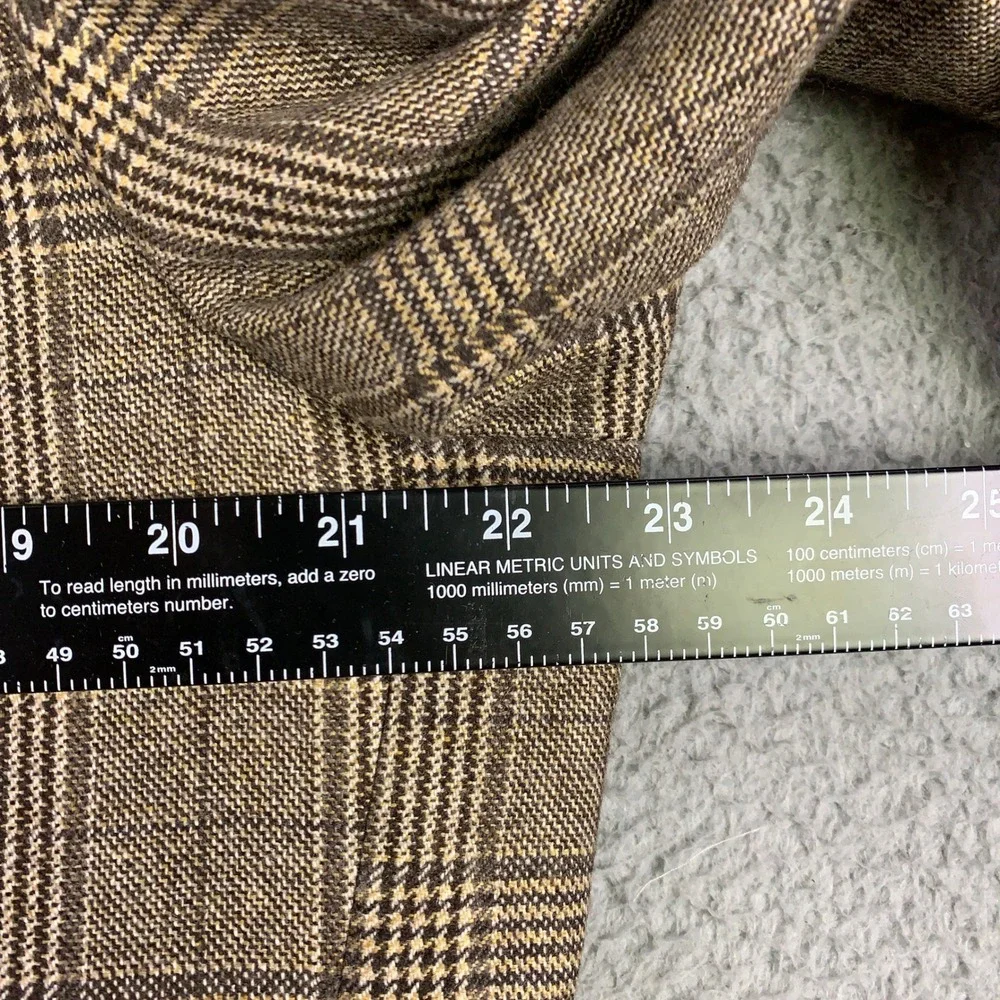 John W. Nordstrom Signature Cashmere Silk Sport Coat Mens 44R Brown Plaid Blazer